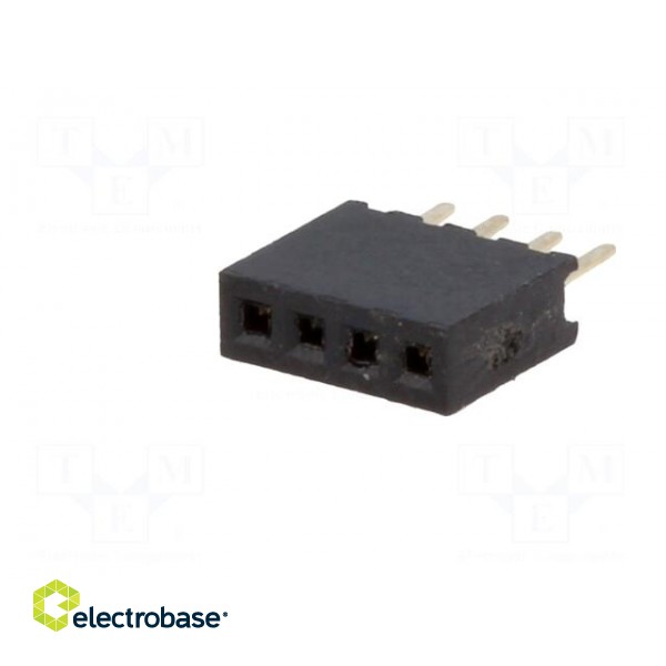 Connector: pin strips | socket | female | PIN: 4 | straight | 1.27mm | THT paveikslėlis 2