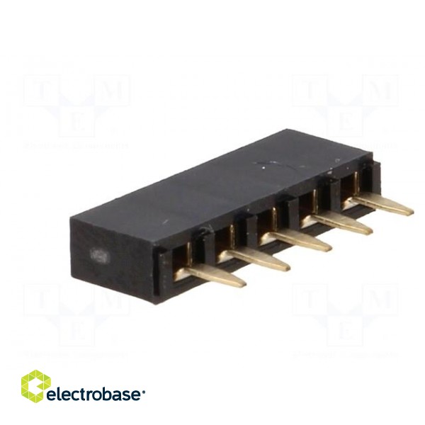 Socket | pin strips | female | PIN: 5 | straight | 2.54mm | THT | 1x5 | 3A image 4