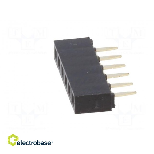 Socket | pin strips | female | PIN: 6 | straight | 2.54mm | THT | 1x6 | 3A image 3