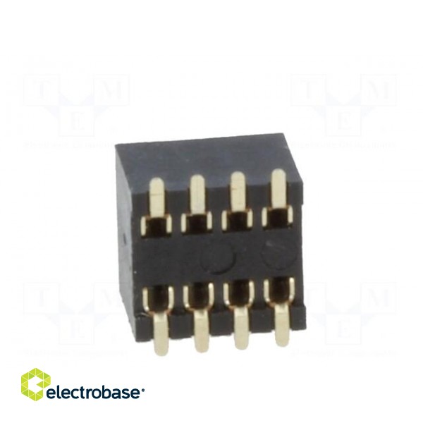 Socket | pin strips | female | PIN: 8 | straight | 1.27mm | SMT | 2x4 image 5
