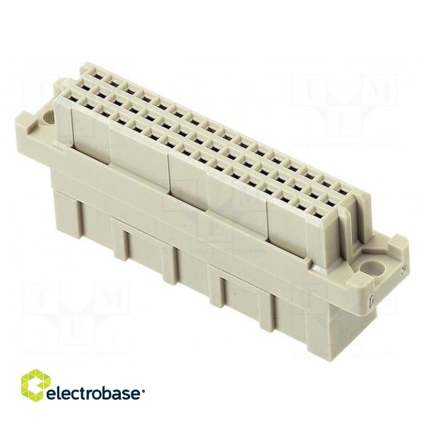 Enclosure: for DIN connectors | male | PIN: 48 | a+b+c | THT | straight