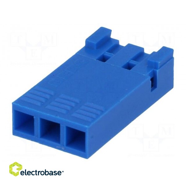 Plug | wire-board | female | PIN: 3 | w/o contacts | 2.54mm | for cable image 1