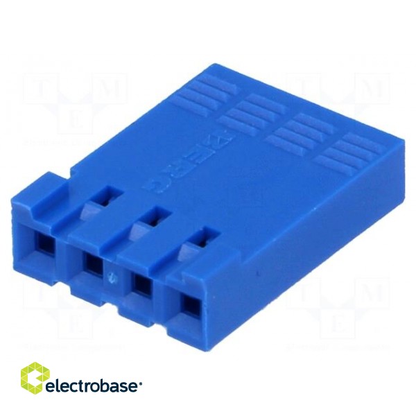 Plug | wire-board | female | PIN: 4 | w/o contacts | 2.54mm | for cable image 1