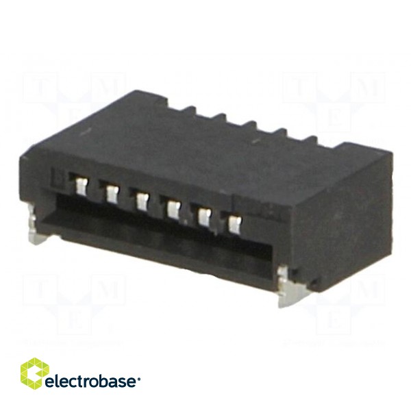 Connector: FFC (FPC) | horizontal | PIN: 6 | NON-ZIF | SMT | 0.5A | 1mm image 2