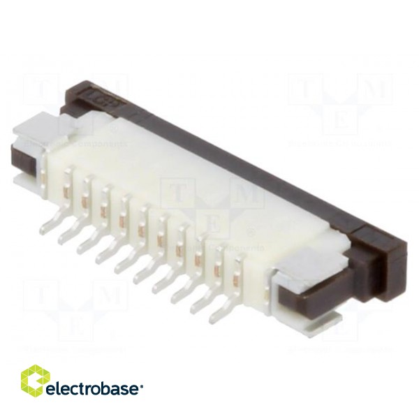 Connector: FFC/FPC | horizontal | PIN: 10 | ZIF | SMT | 50V | 0.4A | tinned paveikslėlis 2