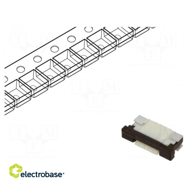 Connector: FFC/FPC | horizontal | PIN: 4 | ZIF | SMT | 50V | 0.4A | tinned paveikslėlis 1