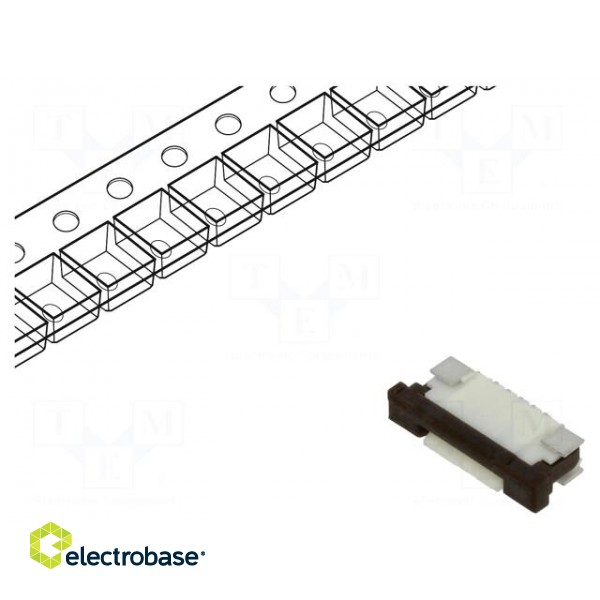 Connector: FFC/FPC | horizontal | PIN: 5 | ZIF | SMT | 50V | 0.4A | tinned image 1