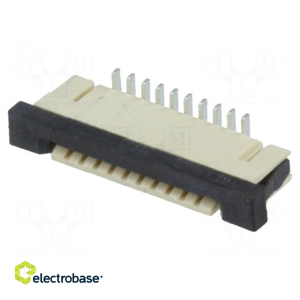 Connector: FFC (FPC) | vertical | PIN: 10 | ZIF | SMT | 0.5A | 30mΩ | 1mm paveikslėlis 1