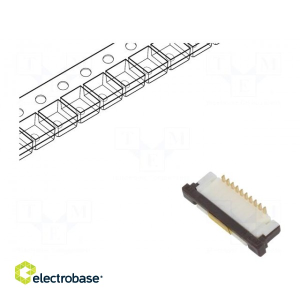 Connector: FFC/FPC | vertical | PIN: 10 | ZIF | SMT | 125V | 1A | gold flash