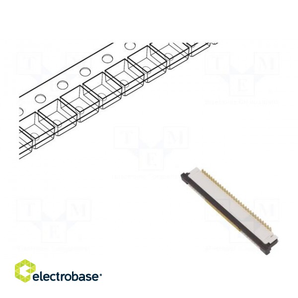 Connector: FFC/FPC | vertical | PIN: 22 | ZIF | SMT | 125V | 1A | gold flash