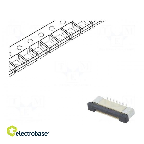 Connector: FFC (FPC) | vertical | PIN: 14 | ZIF | SMT | 500mA | tinned