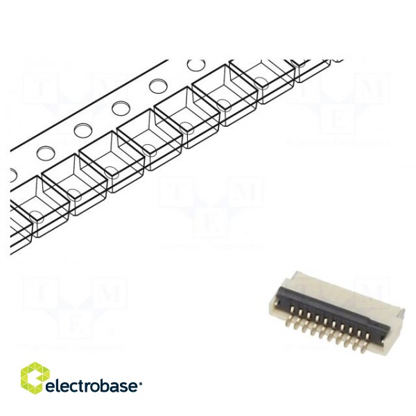 Connector: FFC/FPC | horizontal | PIN: 10 | ZIF | SMT | 30V | 0.4A | H: 1mm paveikslėlis 1
