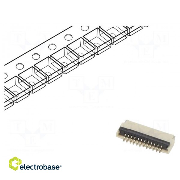 Connector: FFC/FPC | horizontal | PIN: 12 | ZIF | SMT | 30V | 0.4A | H: 1mm image 1