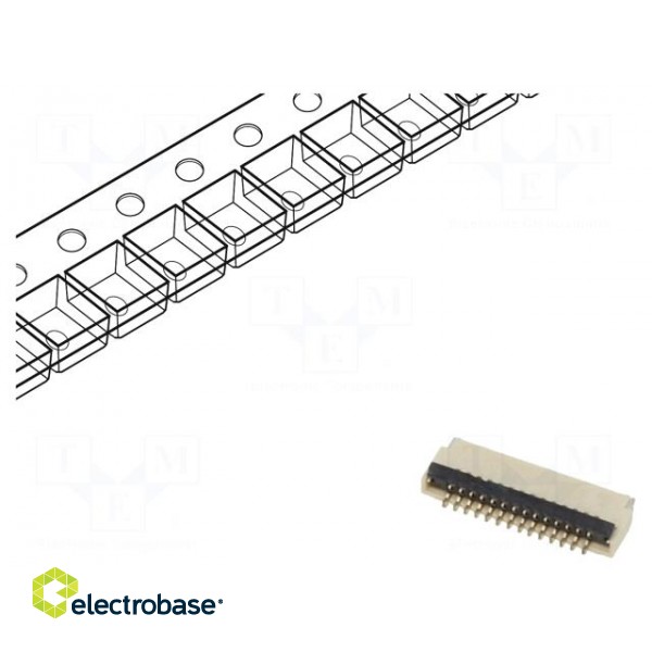 Connector: FFC/FPC | horizontal | PIN: 14 | ZIF | SMT | 30V | 0.4A | H: 1mm paveikslėlis 1