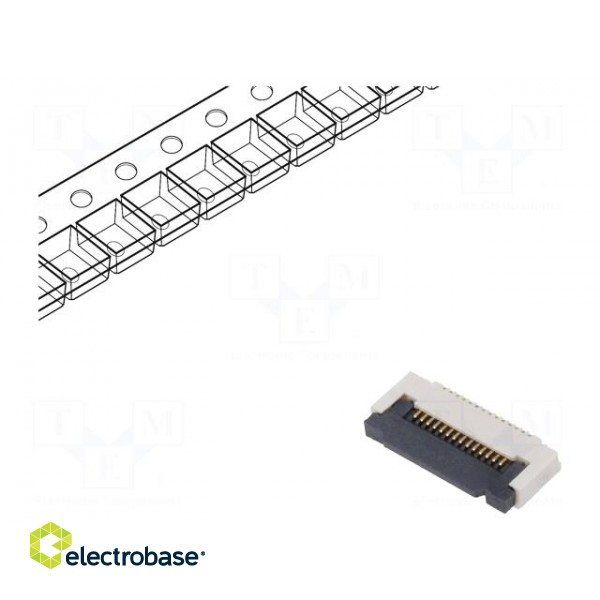 Connector: FFC/FPC | horizontal | PIN: 16 | ZIF | SMT | 50V | 0.4A | Mat: LCP