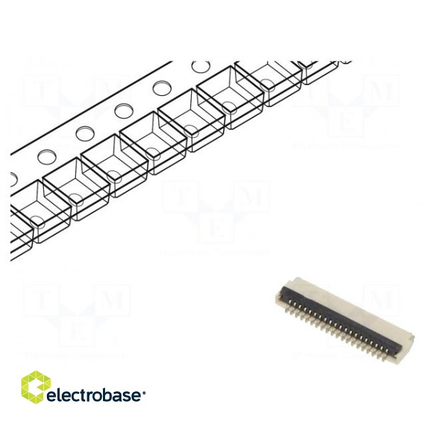 Connector: FFC/FPC | horizontal | PIN: 20 | ZIF | SMT | 30V | 0.4A | H: 1mm paveikslėlis 1