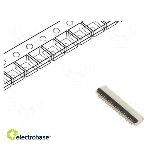 Connector: FFC/FPC | horizontal | PIN: 24 | ZIF | SMT | 30V | 0.4A | H: 1mm paveikslėlis 1
