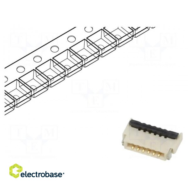 Connector: FFC/FPC | horizontal | PIN: 6 | ZIF | SMT | 30V | 0.4A | -25÷85°C