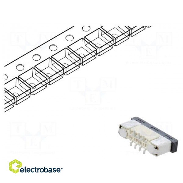 Connector: FFC/FPC | horizontal | PIN: 8 | ZIF | SMT | 500mA | tinned | 30mΩ paveikslėlis 2