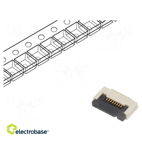 Connector: FFC/FPC | horizontal | PIN: 8 | ZIF | SMT | 50V | 0.4A | -25÷85°C image 1