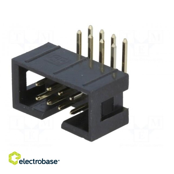 Socket | IDC | male | PIN: 8 | angled 90° | THT | gold-plated | 2.54mm image 2