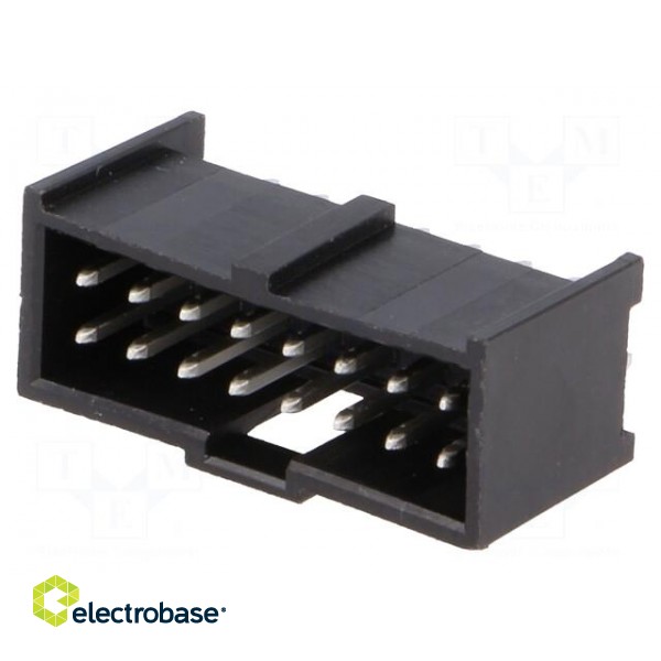 Socket | rectangular | male | C-Grid III | 2.54mm | PIN: 16 | THT | tinned image 1
