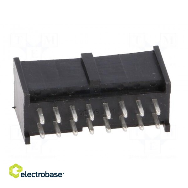 Socket | rectangular | male | C-Grid III | 2.54mm | PIN: 16 | THT | tinned image 5