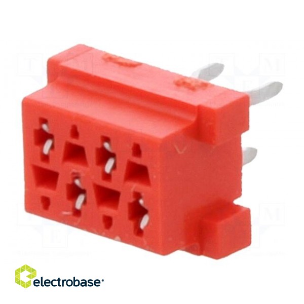 Micro-MaTch | socket | female | PIN: 4 | THT | on PCBs | Layout: 2x2 фото 1