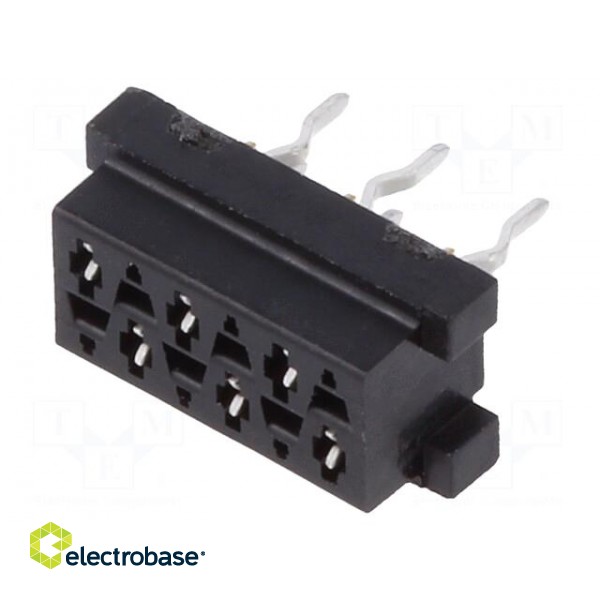 Micro-MaTch | socket | female | PIN: 6 | THT | on PCBs | Layout: 2x3 фото 1