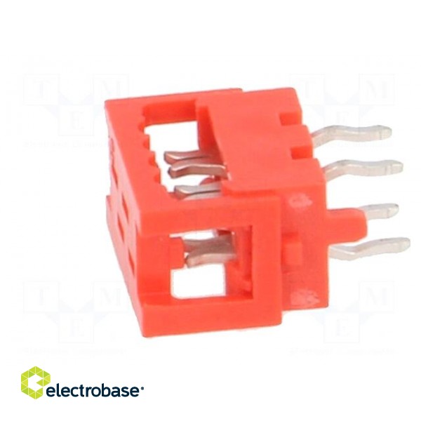 Wire-board | adapter | PIN: 4 | IDC,THT | on PCBs,for ribbon cable фото 3