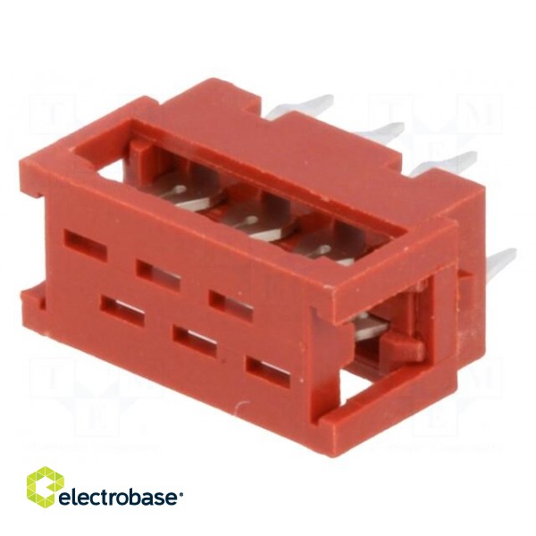 Wire-board | adapter | PIN: 6 | IDC,THT | on PCBs,for ribbon cable image 1
