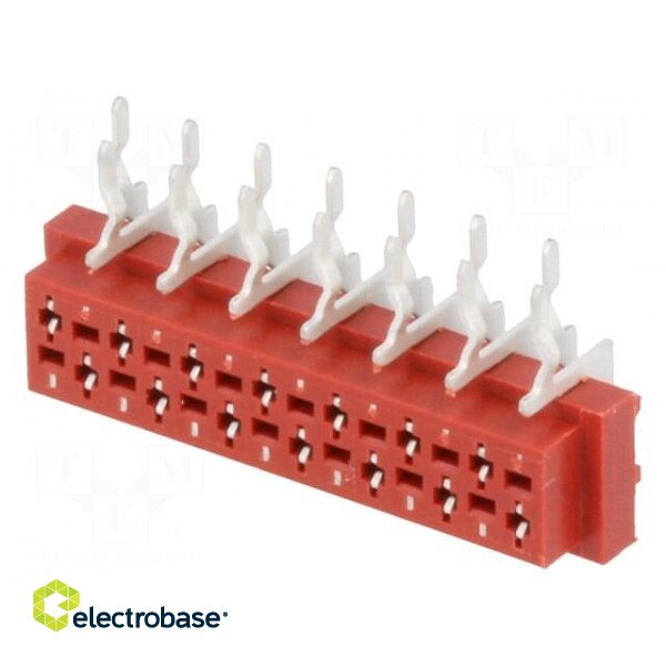 Wire-board | socket | female | PIN: 14 | THT | on PCBs | 30V | 1A | -40÷105°C фото 1