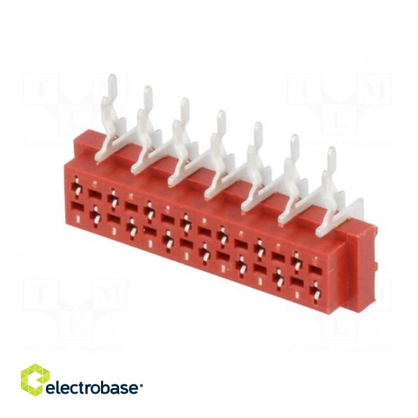 Wire-board | socket | female | PIN: 14 | THT | on PCBs | 30V | 1A | -40÷105°C фото 2
