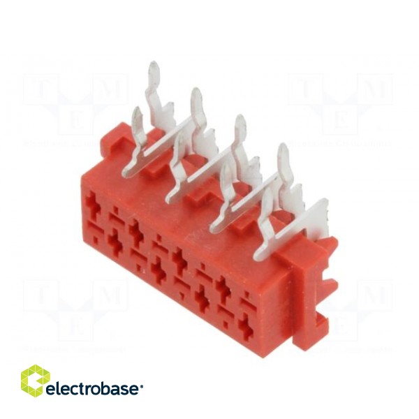 Wire-board | socket | female | PIN: 8 | THT | on PCBs | 1.5A | 30mΩ | angled
