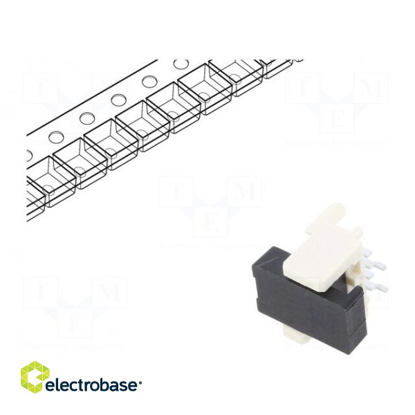 Socket | wire-board | male | PIN: 4 | 1.27mm | SMT | PicoFlex | 1.2A | tinned