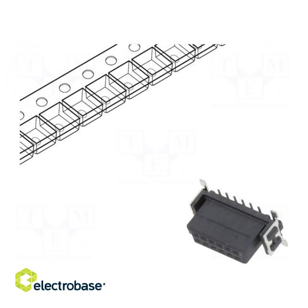 Connector: PCB to PCB | female | PIN: 12 | 1.27mm | -55÷125°C | UL94V-0 image 1