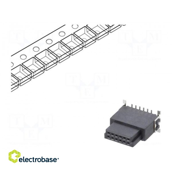 Connector: PCB to PCB | female | PIN: 12 | 1.27mm | -55÷125°C | UL94V-0 paveikslėlis 1