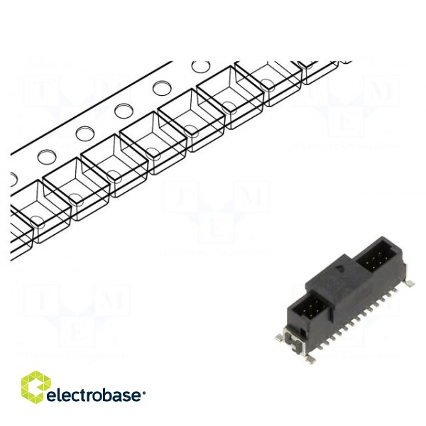 Connector: PCB to PCB | female | PIN: 12 | 1.27mm | Archer Kontrol | SMT