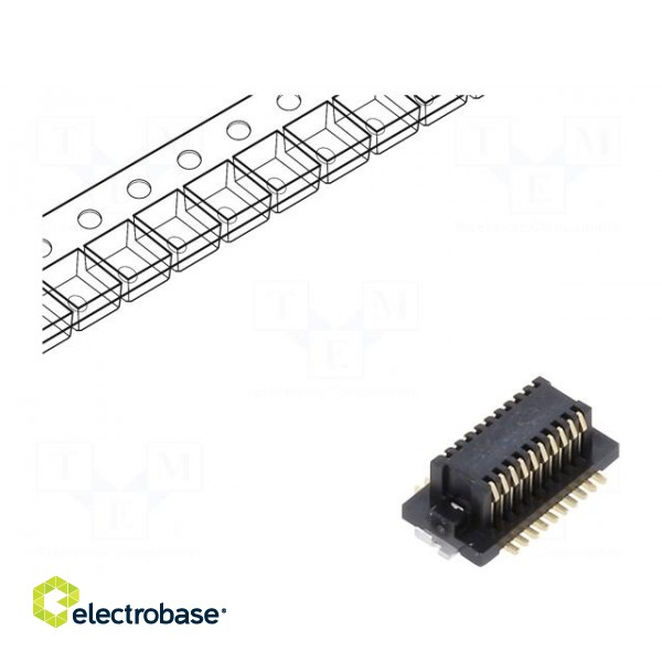 Connector: PCB to PCB | female | PIN: 20 | 0.5mm | H: 2.7mm | DF12N | SMT