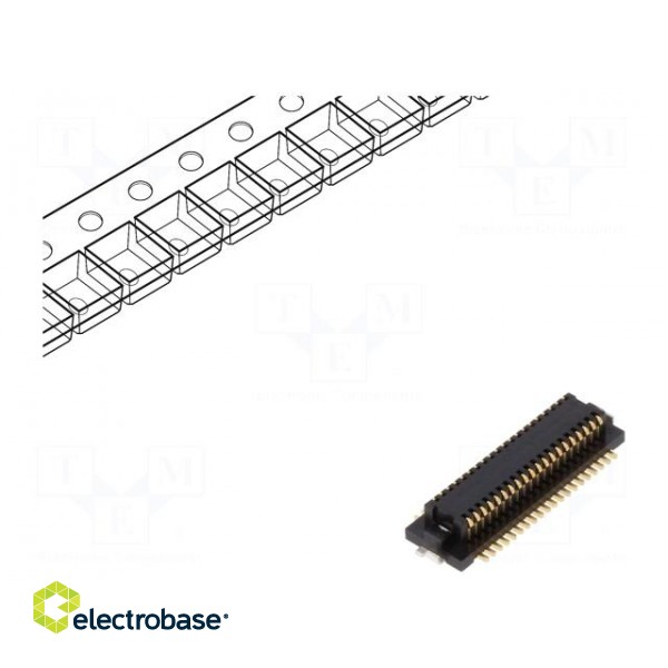 Connector: PCB to PCB | female | PIN: 40 | 0.5mm | H: 2.7mm | DF12N | SMT image 1