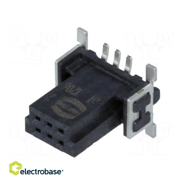 Connector: PCB to PCB | female | PIN: 6 | 1.27mm | Series: har-flex paveikslėlis 1