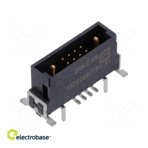 Connector: PCB to PCB | male | PIN: 10(2+8) | har-flex® Hybrid image 1
