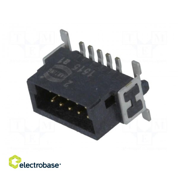 Connector: PCB to PCB | male | PIN: 10 | 1.27mm | Series: har-flex | 2.3A paveikslėlis 2