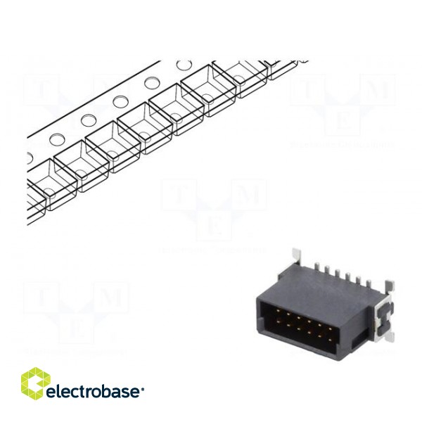 Connector: PCB to PCB | male | PIN: 12 | 1.27mm | -55÷125°C | UL94V-0 image 1