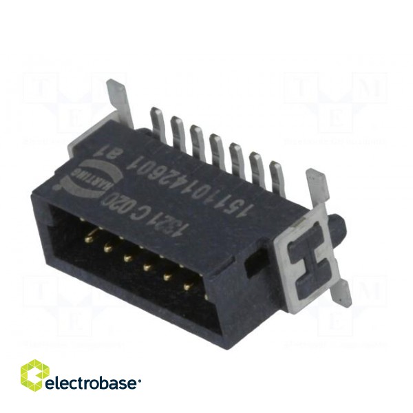 Connector: PCB-cable/PCB | male | PIN: 14 | 1.27mm | har-flex® | 2.3A image 2