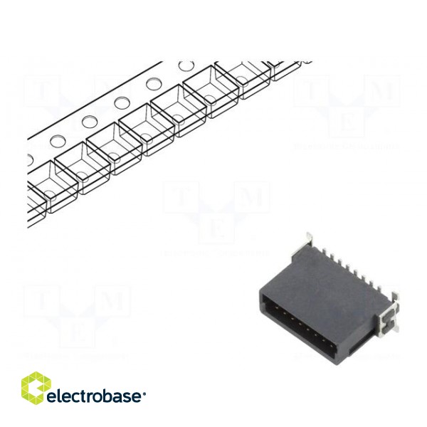 Connector: PCB to PCB | male | PIN: 16 | 1.27mm | -55÷125°C | UL94V-0 фото 1