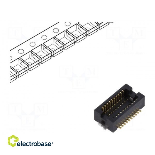 Connector: PCB to PCB | male | PIN: 20 | 0.5mm | H: 2.3mm | DF12N | SMT image 1