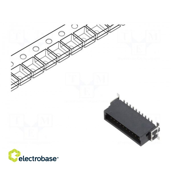 Connector: PCB to PCB | male | PIN: 20 | 1.27mm | -55÷125°C | UL94V-0 image 1