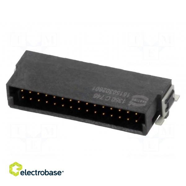 Connector: PCB to PCB | male | PIN: 30 | 1.27mm | Series: har-flex | 2.3A paveikslėlis 1