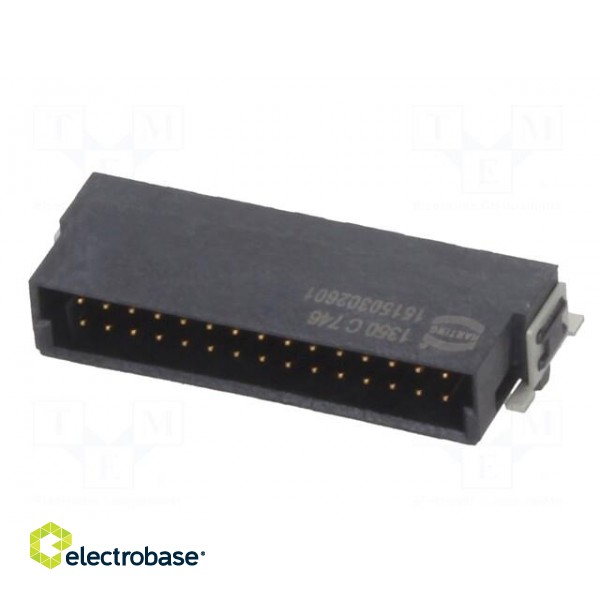 Connector: PCB to PCB | male | PIN: 30 | 1.27mm | Series: har-flex | 2.3A paveikslėlis 2